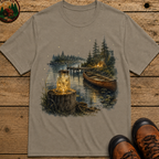 Firefly Mason Jar Lake Camping Shirt — Watercolor Outdoor Tee