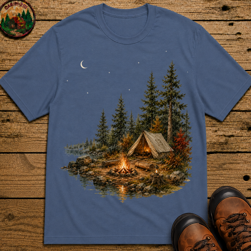 Lakeside Campsite (Watercolor) T-Shirt