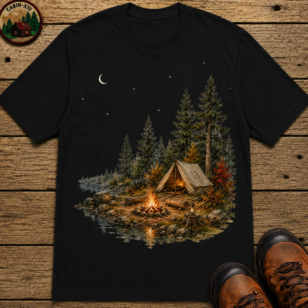Lakeside Campsite (Watercolor) T-Shirt