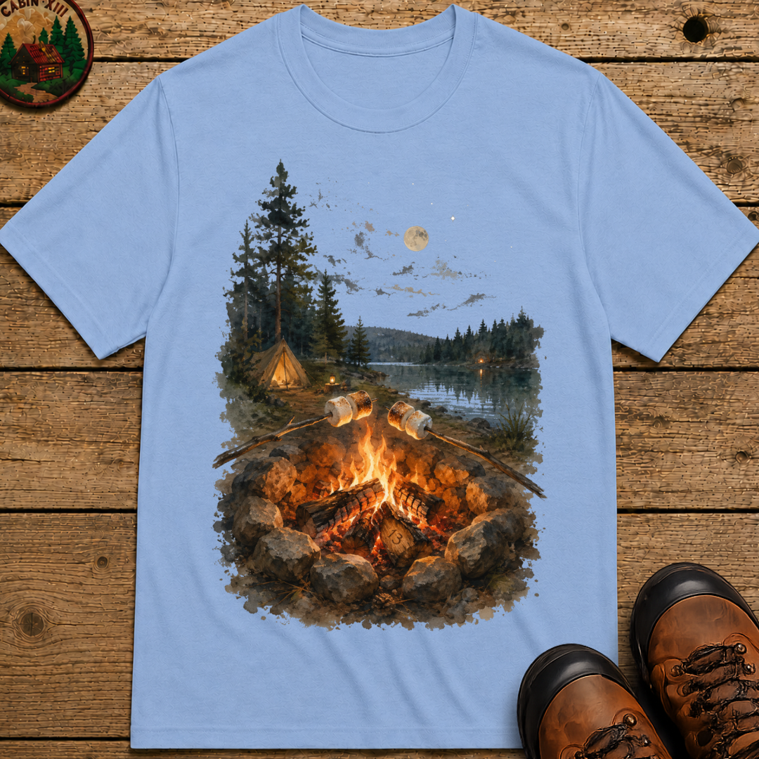 Toasting Marshmallows - Watercolor Campfire Tee