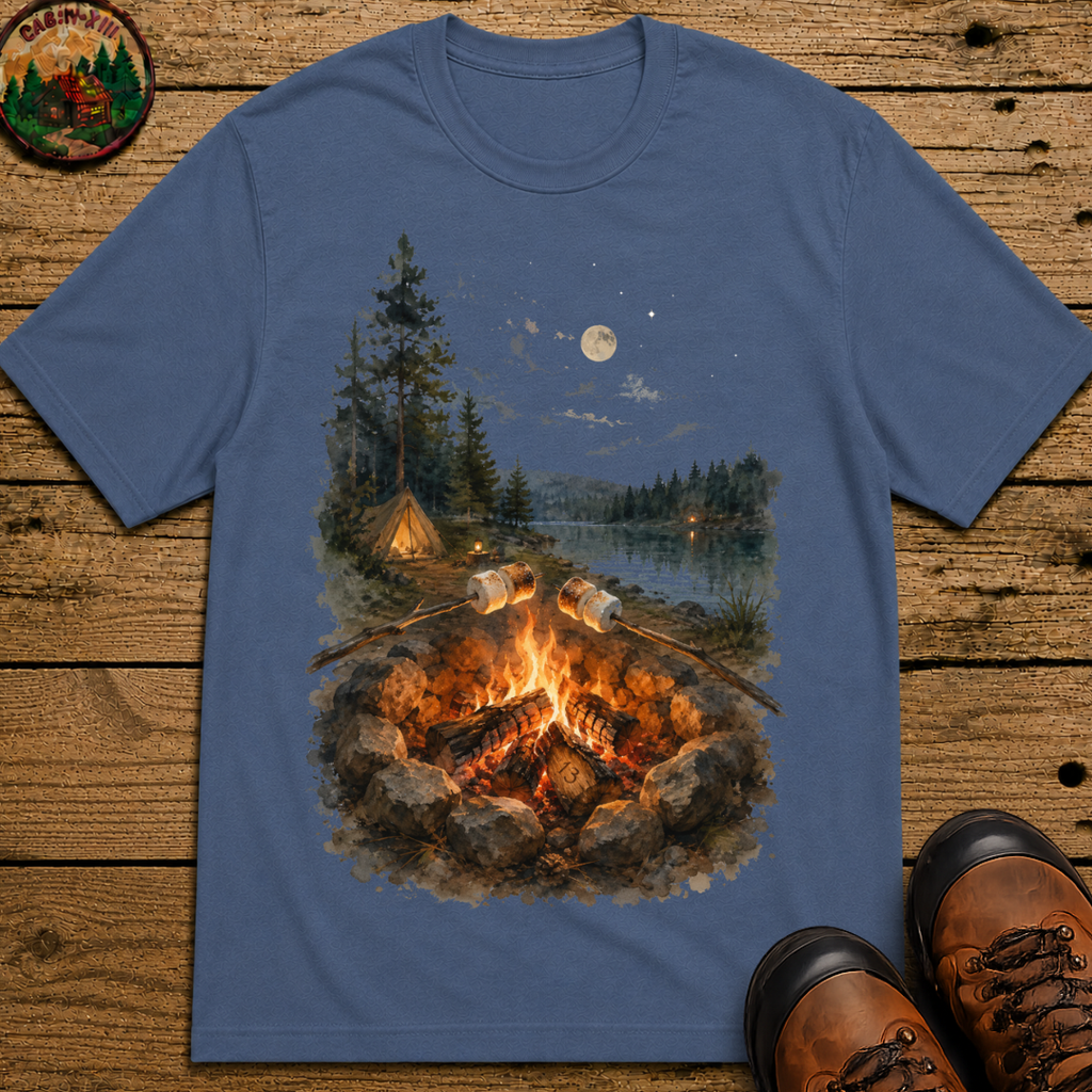 Toasting Marshmallows - Watercolor Campfire Tee