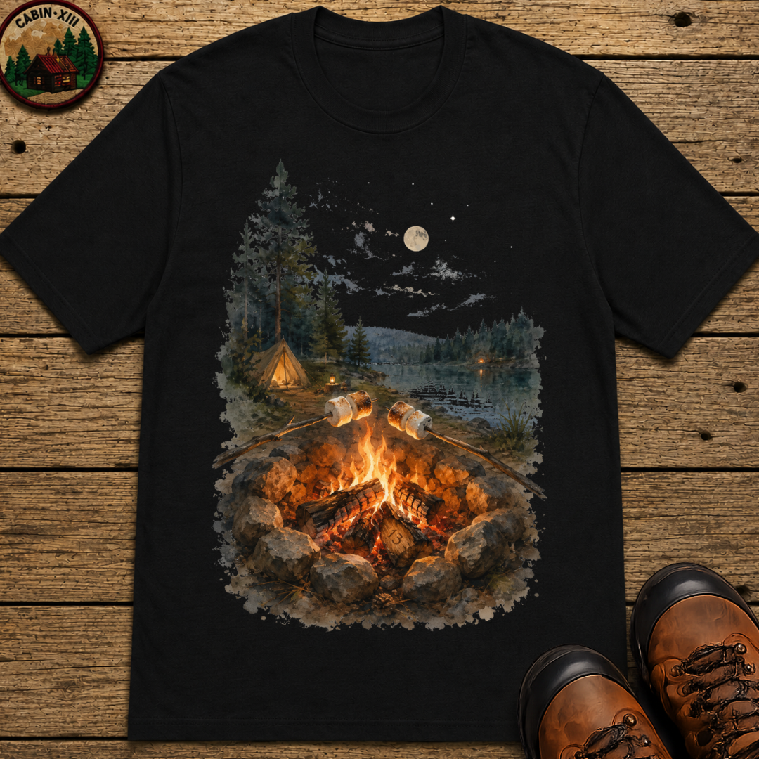 Toasting Marshmallows - Watercolor Campfire Tee