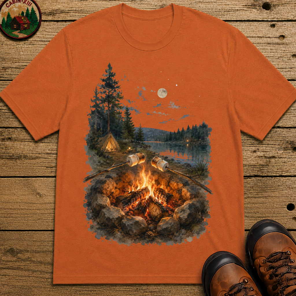 Toasting Marshmallows - Watercolor Campfire Tee