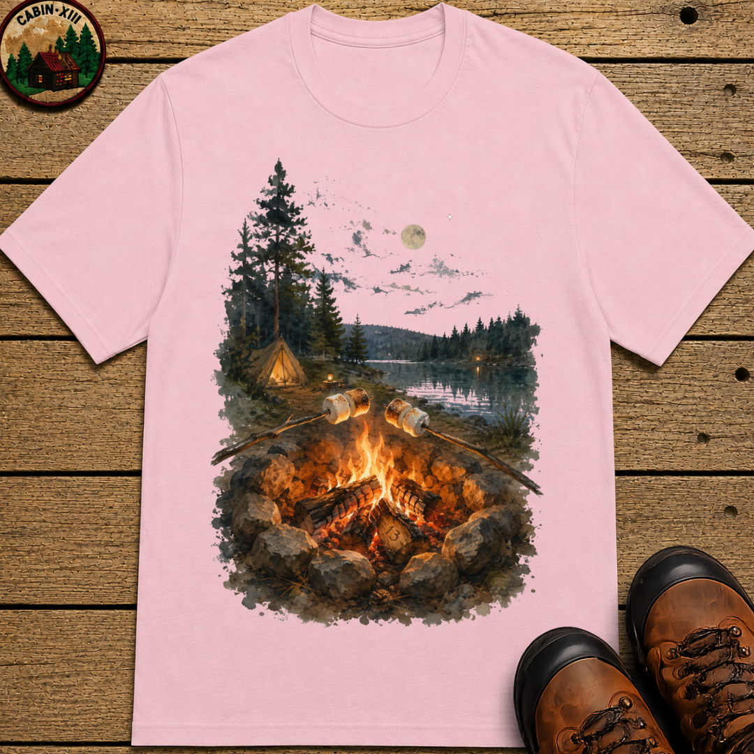 Toasting Marshmallows - Watercolor Campfire Tee