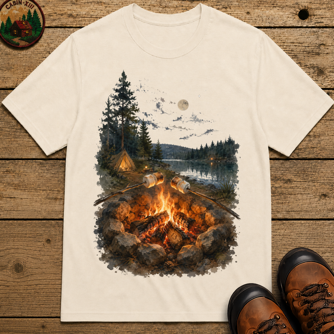 Toasting Marshmallows - Watercolor Campfire Tee