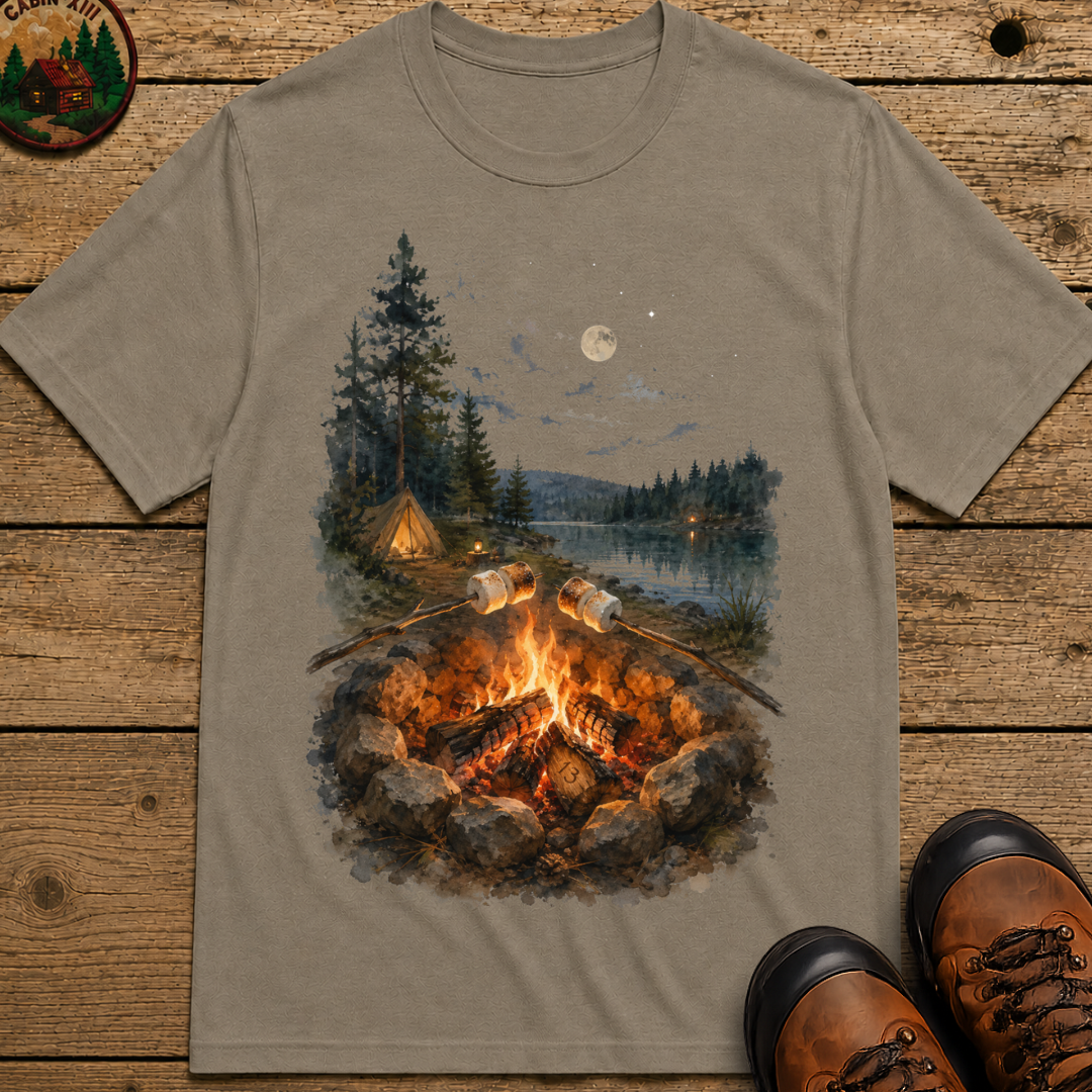 Toasting Marshmallows - Watercolor Campfire Tee