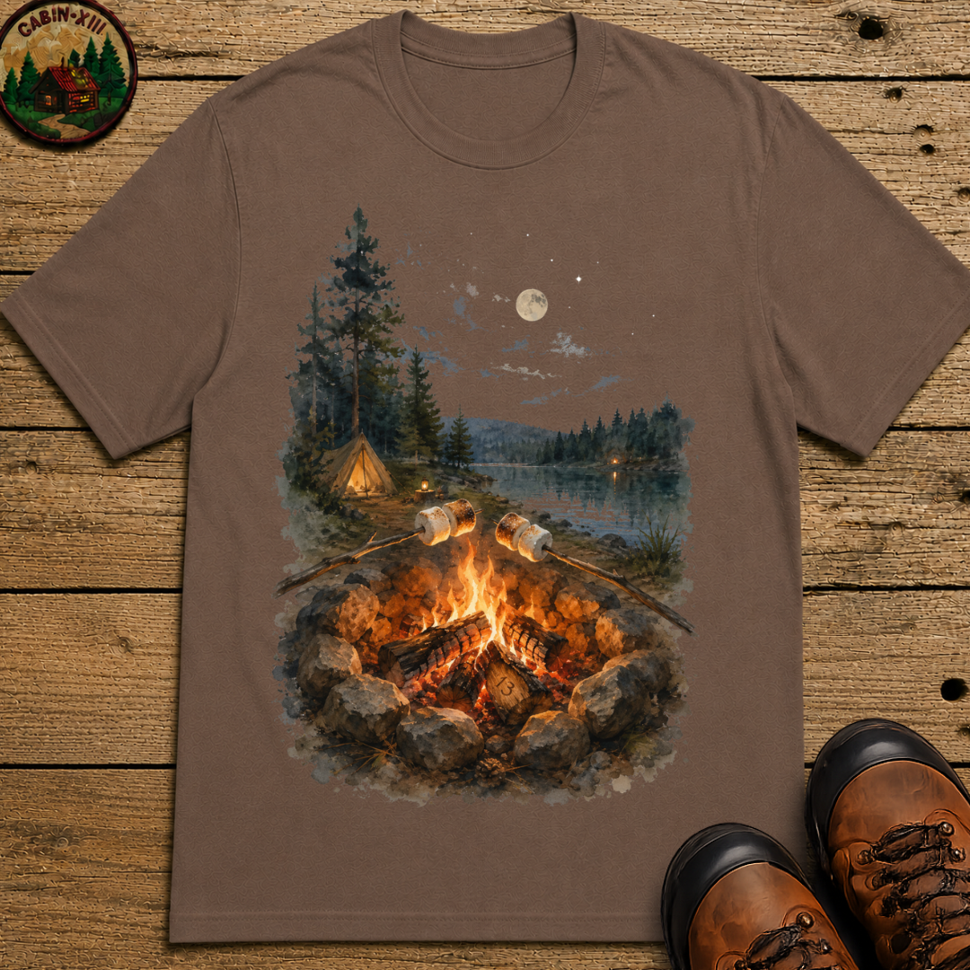 Toasting Marshmallows - Watercolor Campfire Tee
