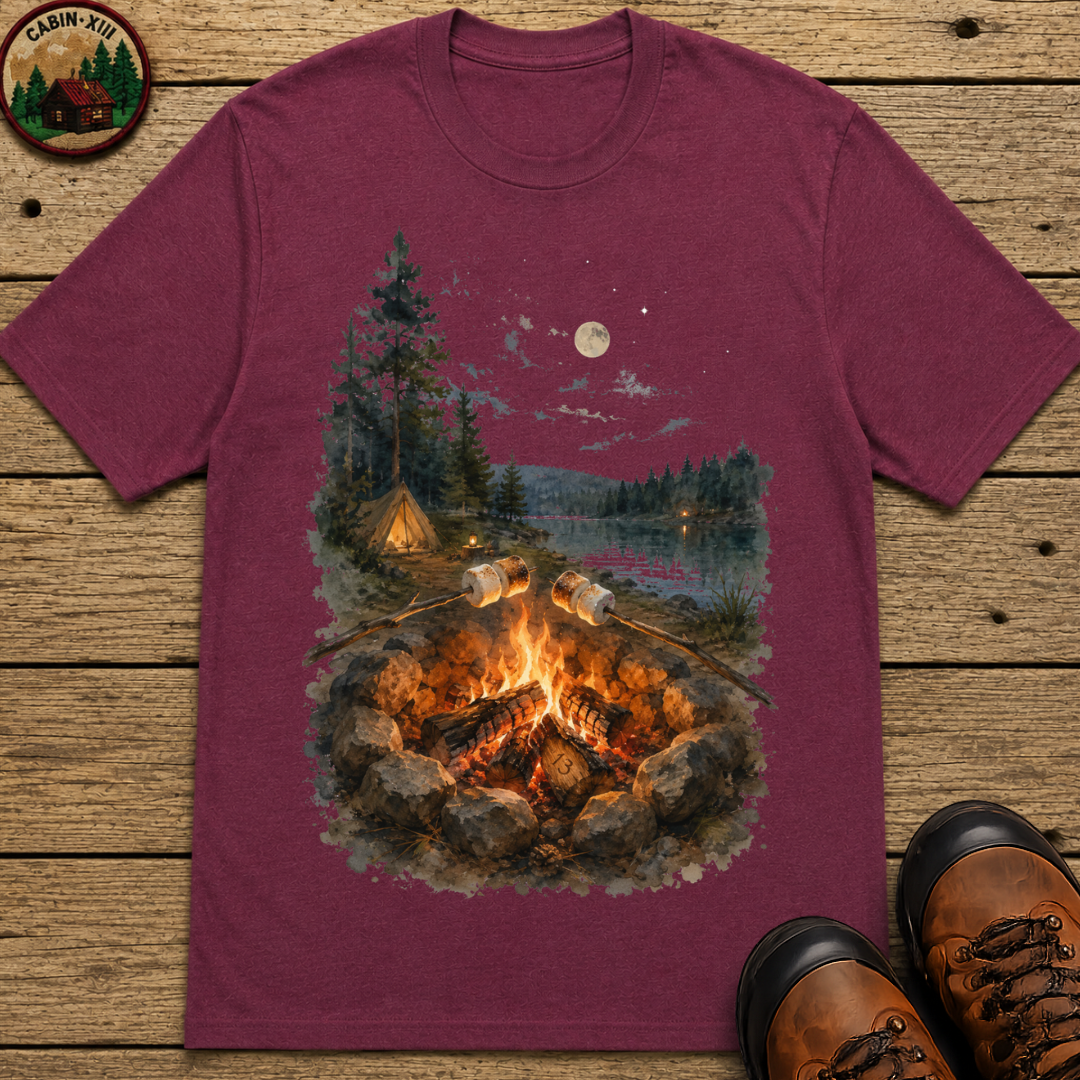 Toasting Marshmallows - Watercolor Campfire Tee
