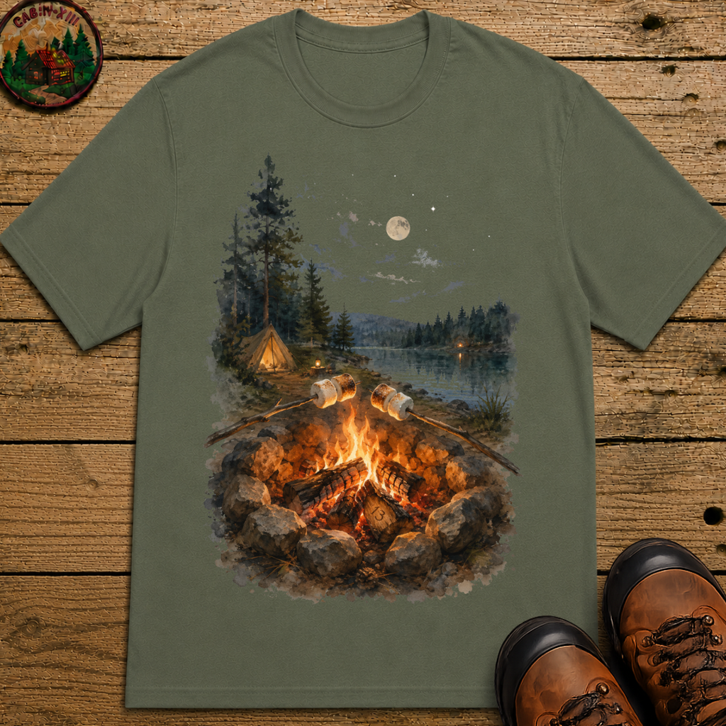 Toasting Marshmallows - Watercolor Campfire Tee