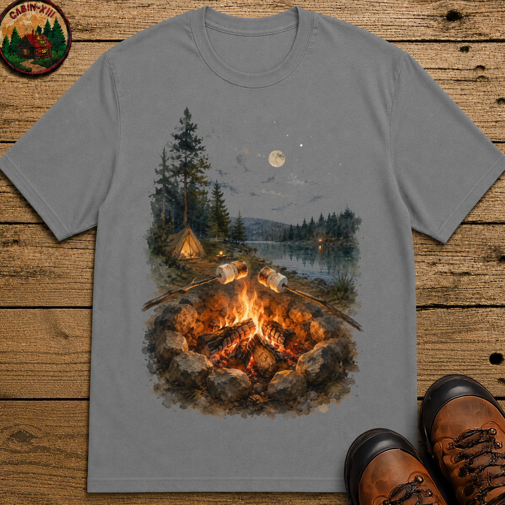 Toasting Marshmallows - Watercolor Campfire Tee