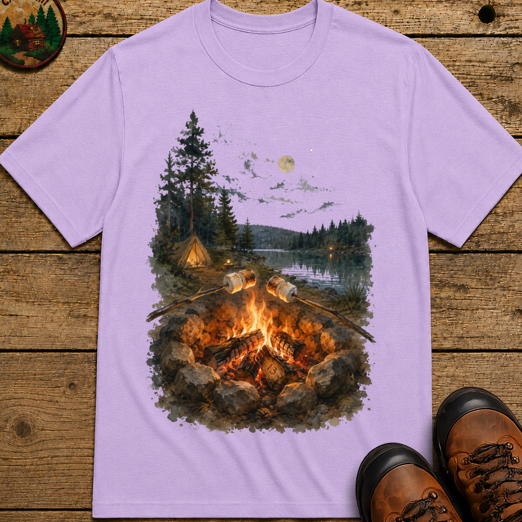 Toasting Marshmallows - Watercolor Campfire Tee