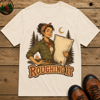 Roughing It Pinup Funny Camping Shirt — Vintage Outdoor Women's Tee