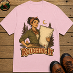 Roughing It Pinup Funny Camping Shirt — Vintage Outdoor Women's Tee