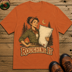 Roughing It Pinup Funny Camping Shirt — Vintage Outdoor Women's Tee