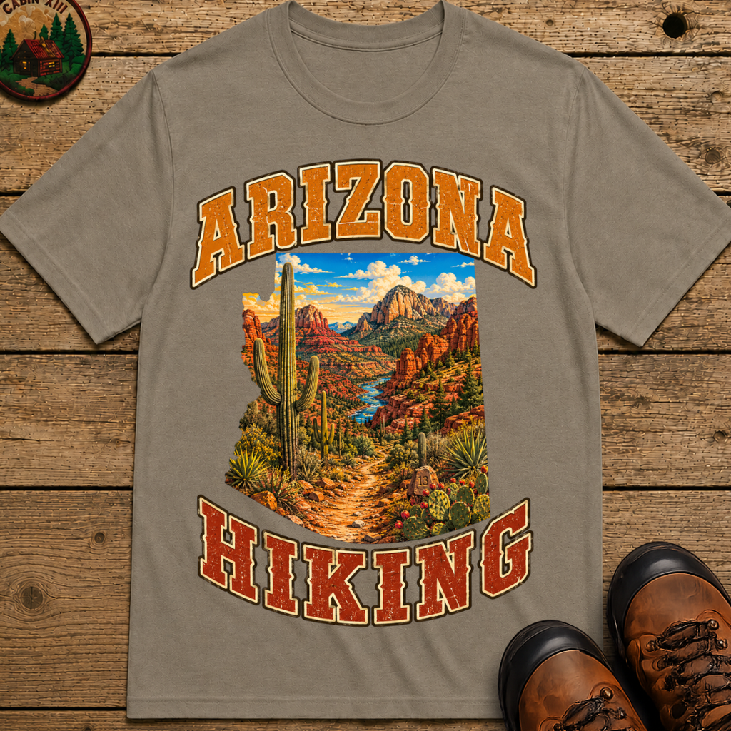 Arizona Hiking Shirt — Red Rock Canyon Trail Vintage Outdoor Tee