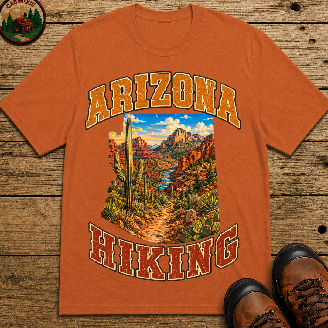 Arizona Hiking Shirt — Red Rock Canyon Trail Vintage Outdoor Tee