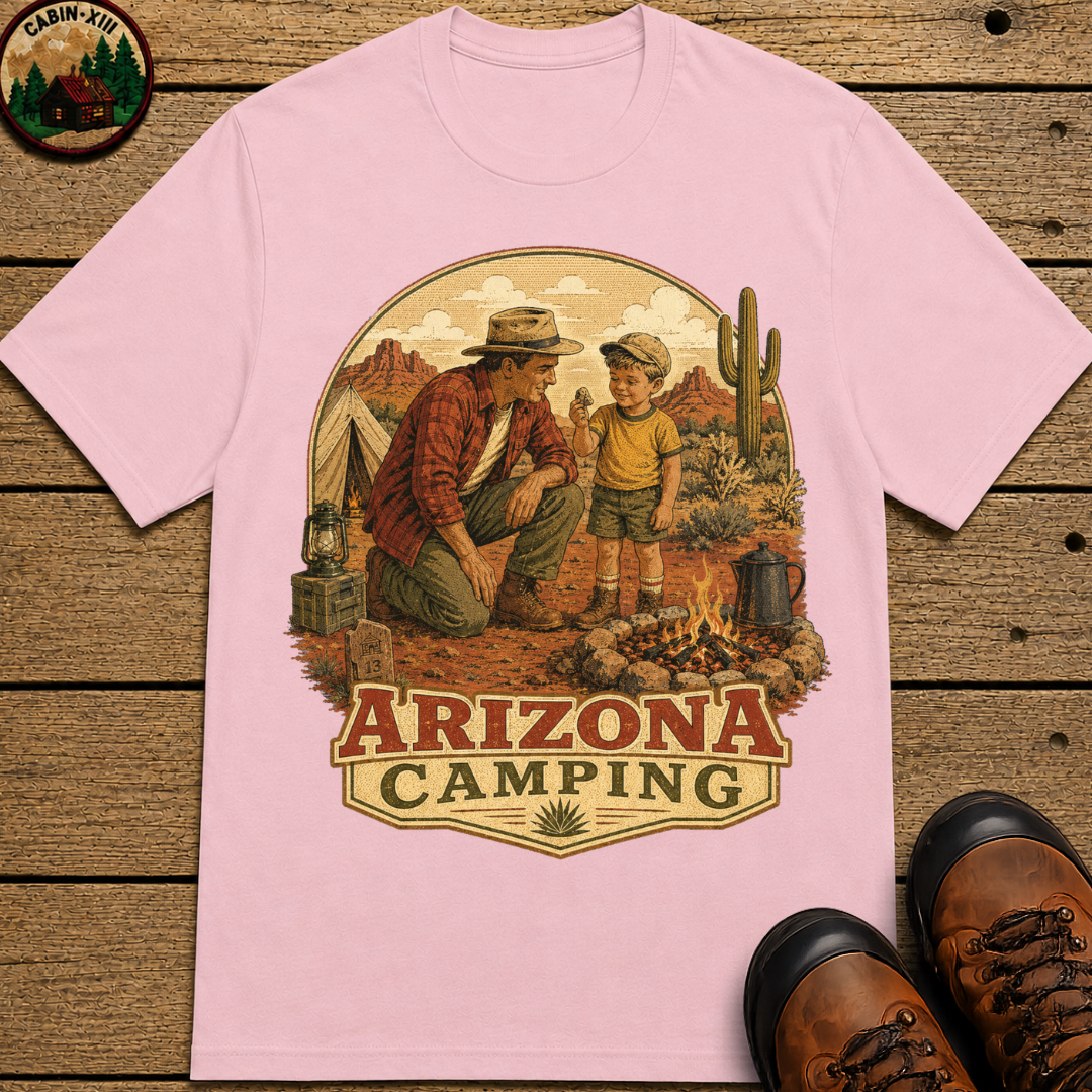 Arizona Camping Dad and Son Shirt — Vintage Desert Campfire Tee