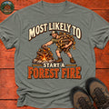 Start A Forest Fire T-Shirt — Heather Military Green