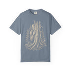 Bigfoot Hiding — Vintage Sasquatch Forest Sketch Tee