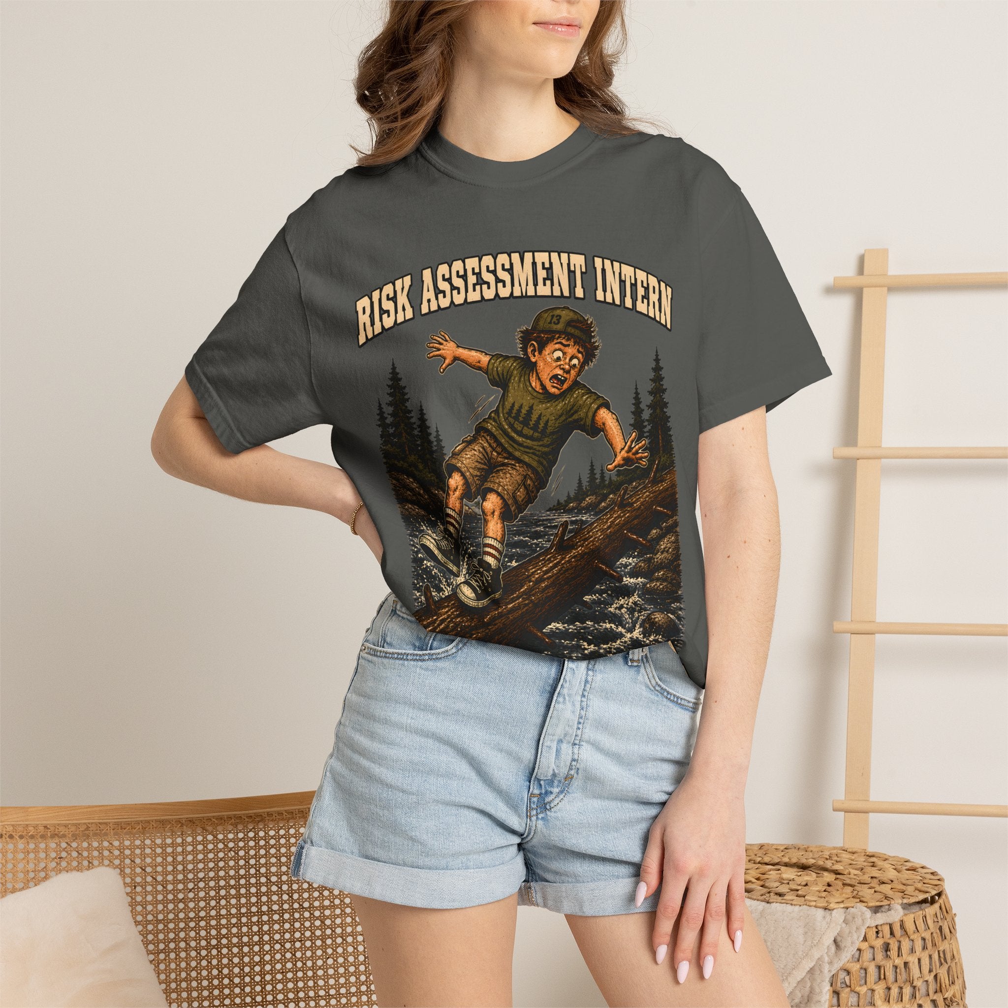 Risk Assessment Intern Looks Safe — Funny Camping Humor Tee