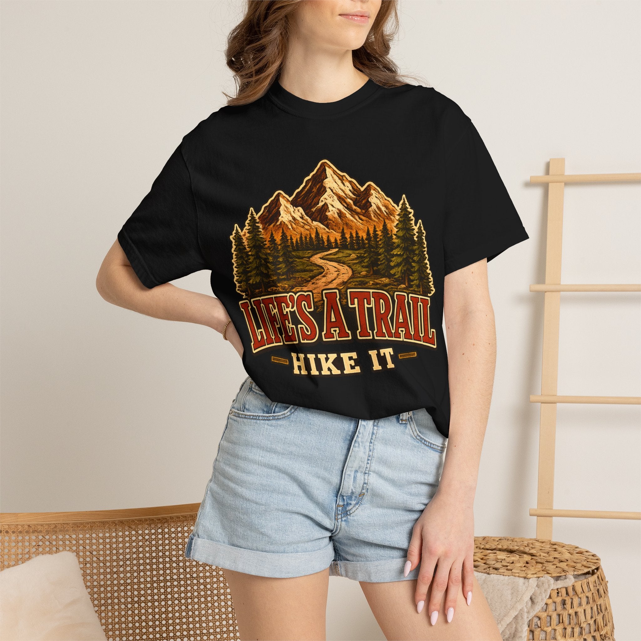 Life's a Trail Hike It — Vintage Mountain Hiking Outdoor Tee