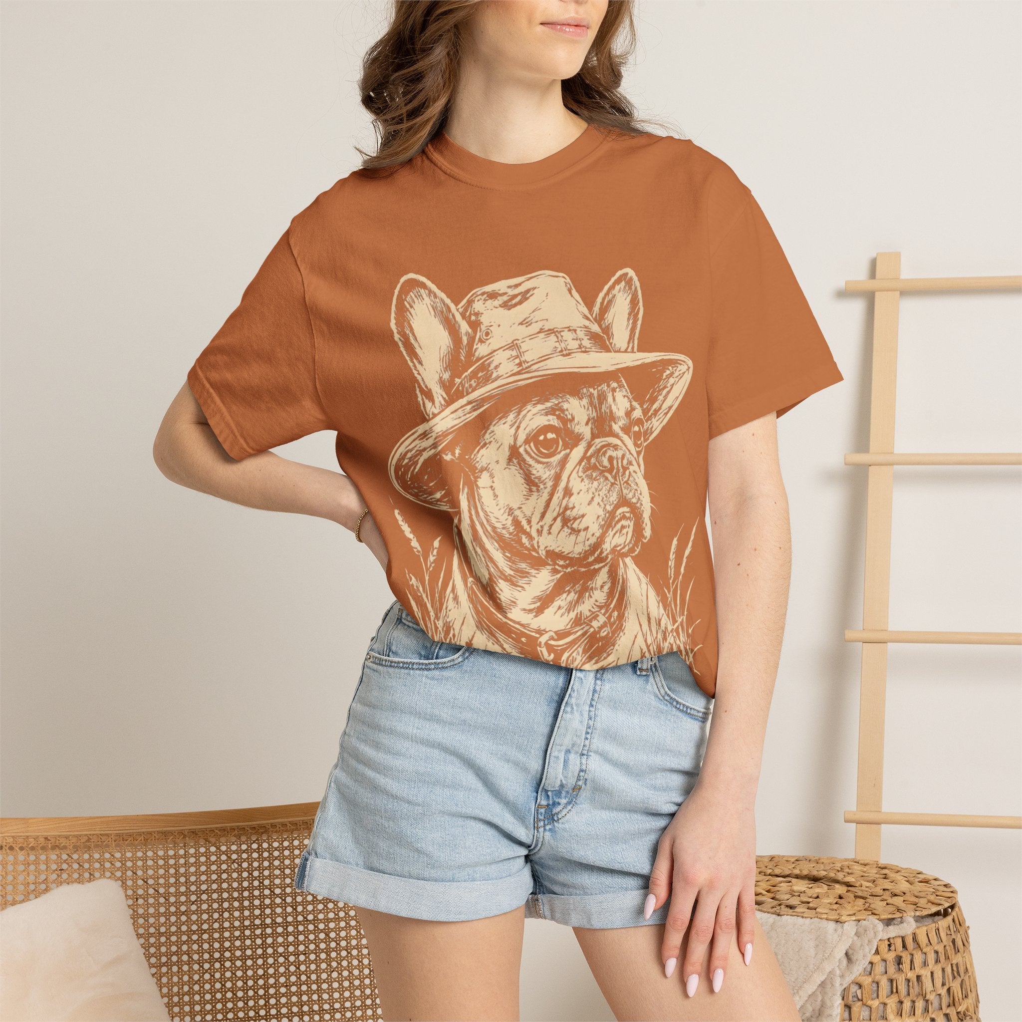 French Bulldog in a Hat — Vintage Sketch Dog Tee