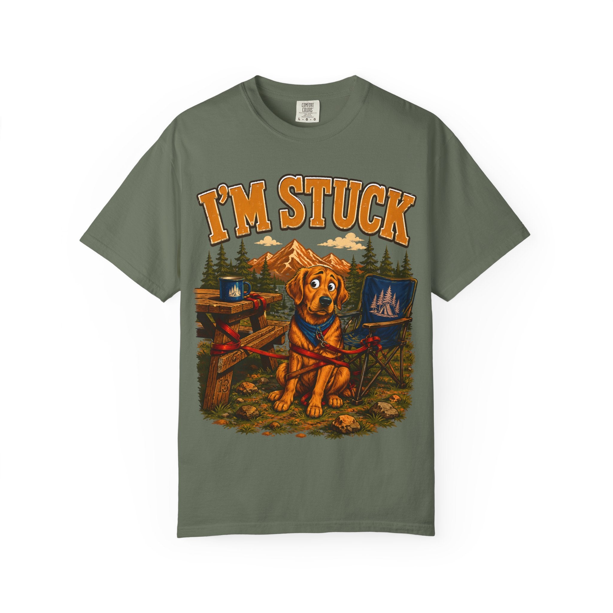 I'm Stuck — Funny Camping Dog Golden Retriever Outdoor Tee