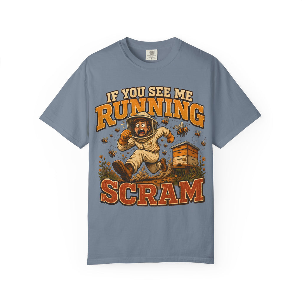 If You See Me Running Scram Funny Beekeeping Shirt