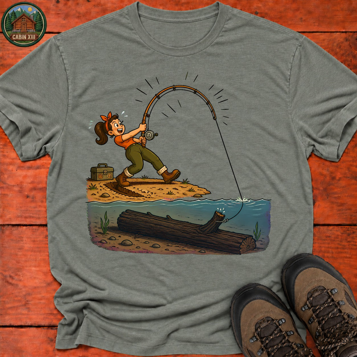 The Big One T-Shirt — Heather Military Green