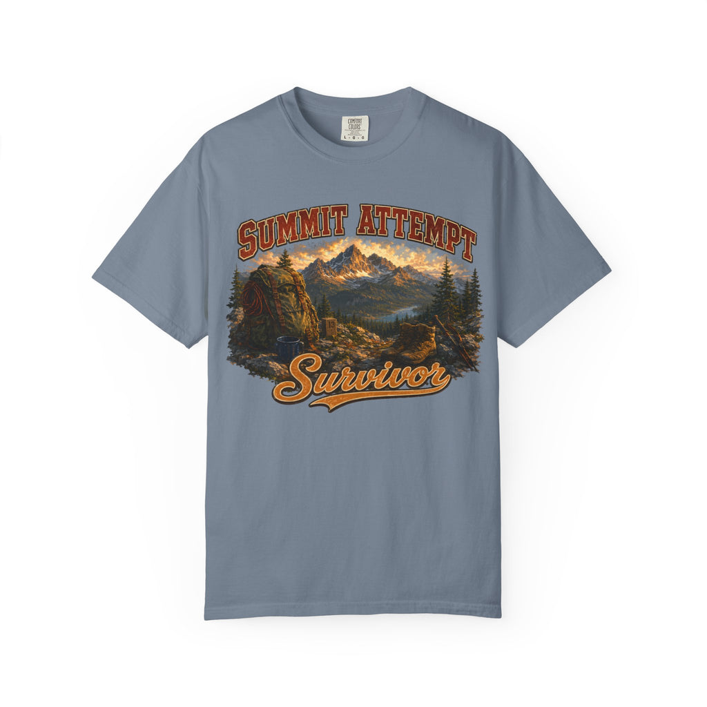 Summit Attempt Survivor Mostly Voluntary — Funny Hiking Tee