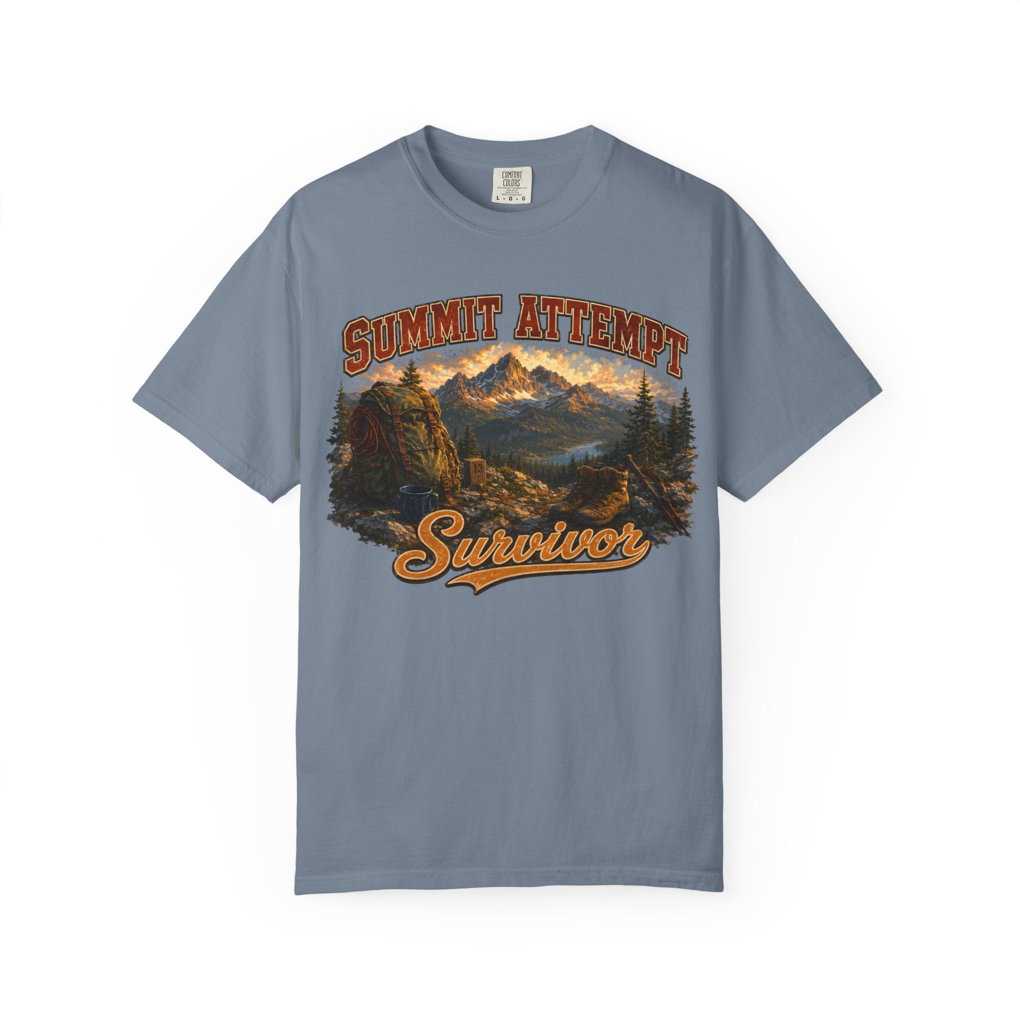 Summit Attempt Survivor Mostly Voluntary — Funny Hiking Tee