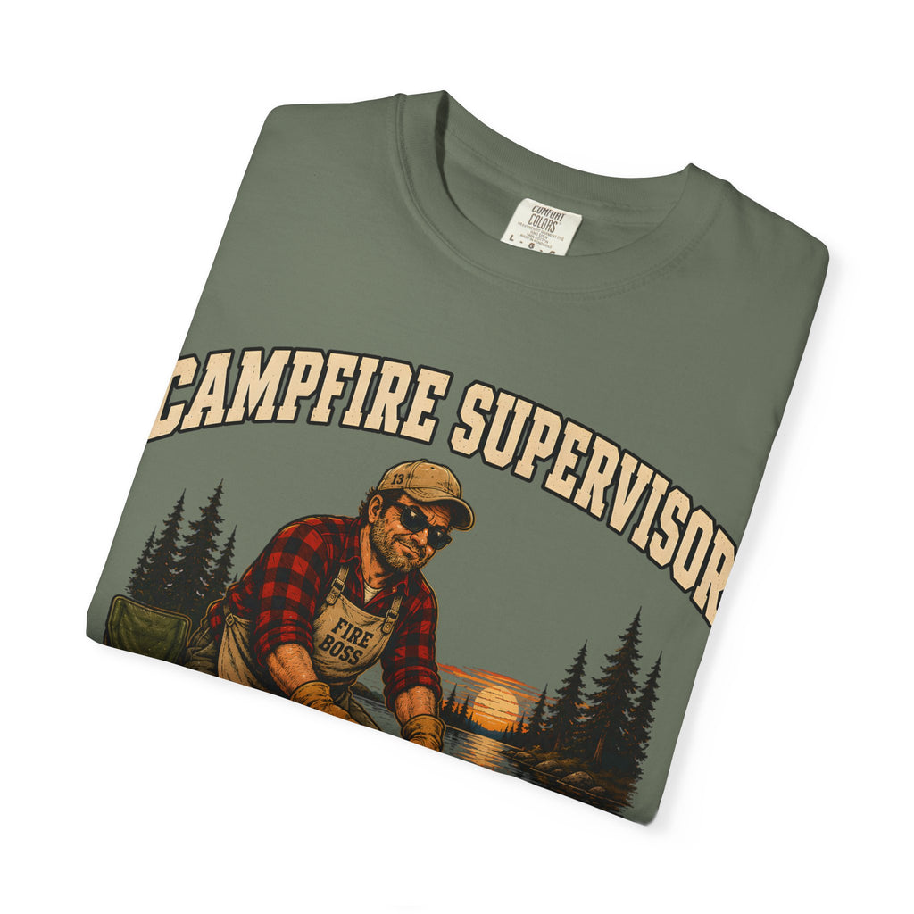 Campfire Supervisor Add Another Log — Funny Camping Dad Tee