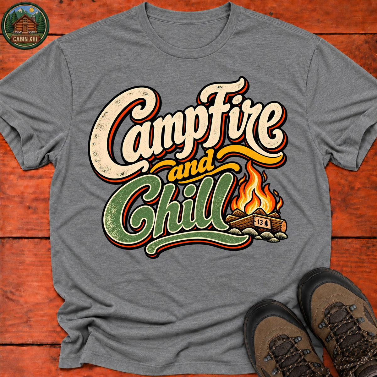 Campfire And Chill V2 T-Shirt — Graphite Heather