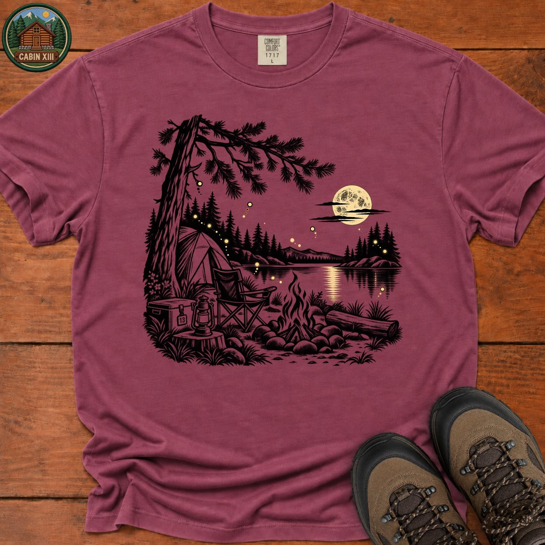 Lakeside Fireflies T-Shirt — Berry