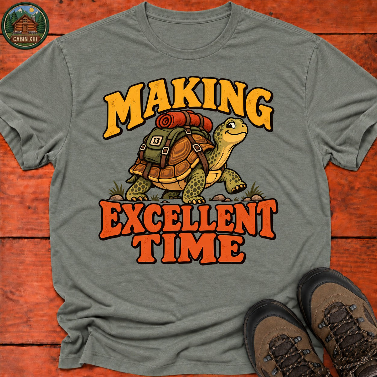 Excellent Time T-Shirt — Heather Military Green