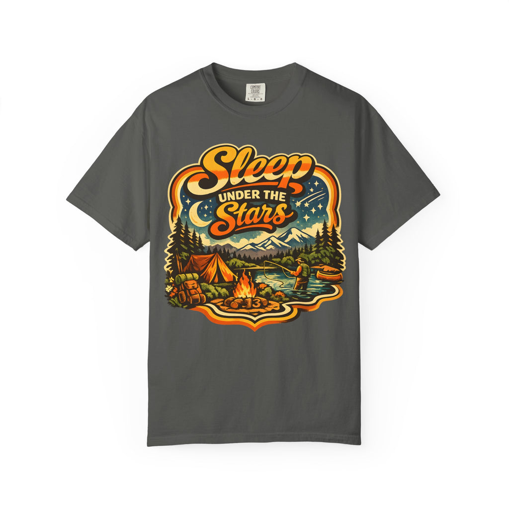 Sleep Under the Stars — Retro Camping and Fishing Tee