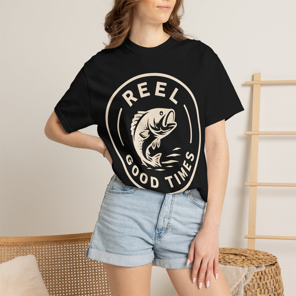 Reel Good Times — Vintage Fishing Badge Tee