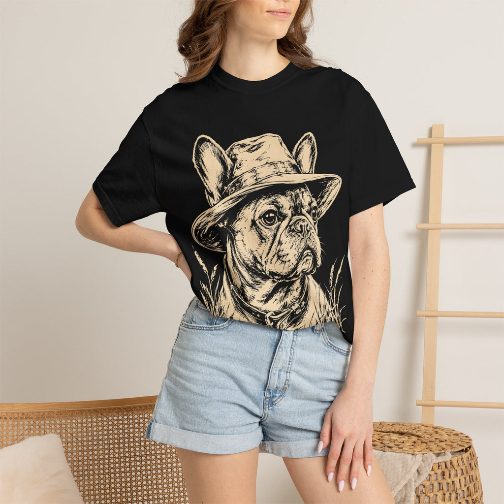 French Bulldog in a Hat — Vintage Sketch Dog Tee