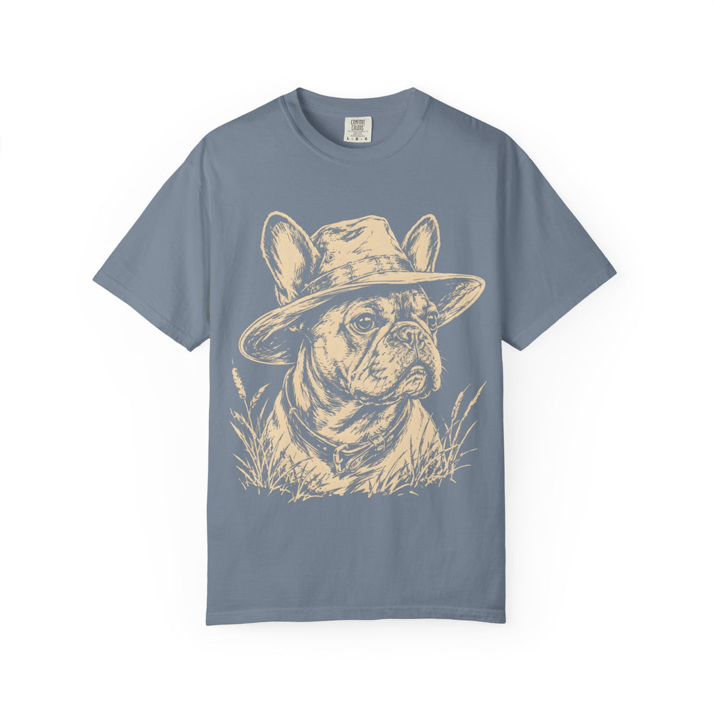 French Bulldog in a Hat — Vintage Sketch Dog Tee