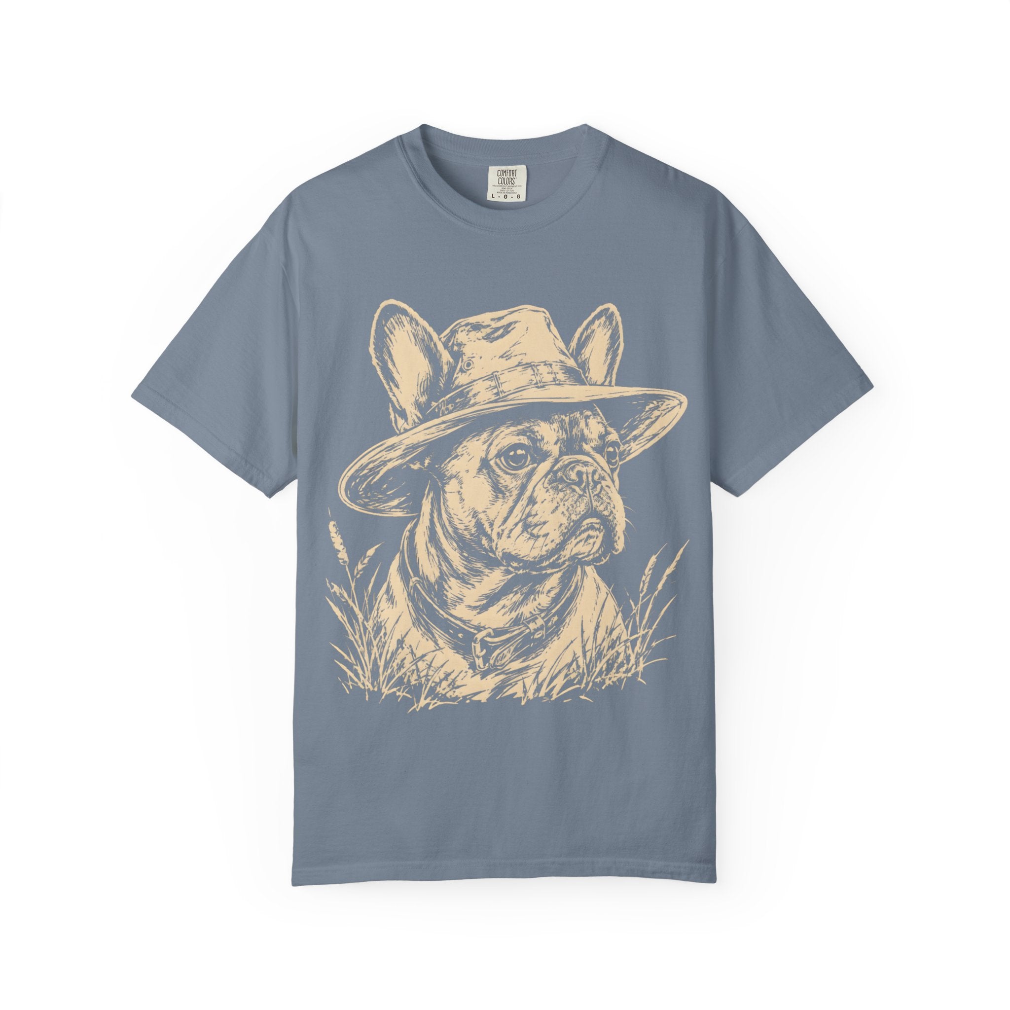 French Bulldog in a Hat — Vintage Sketch Dog Tee