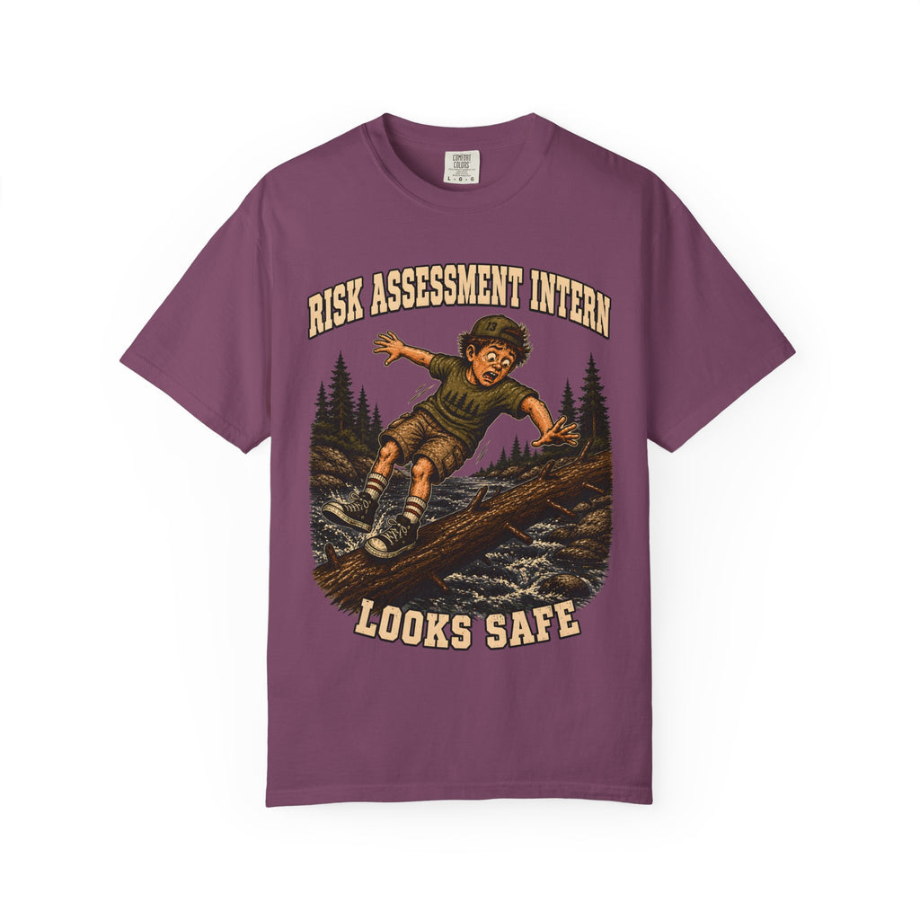 Risk Assessment Intern Looks Safe — Funny Camping Humor Tee