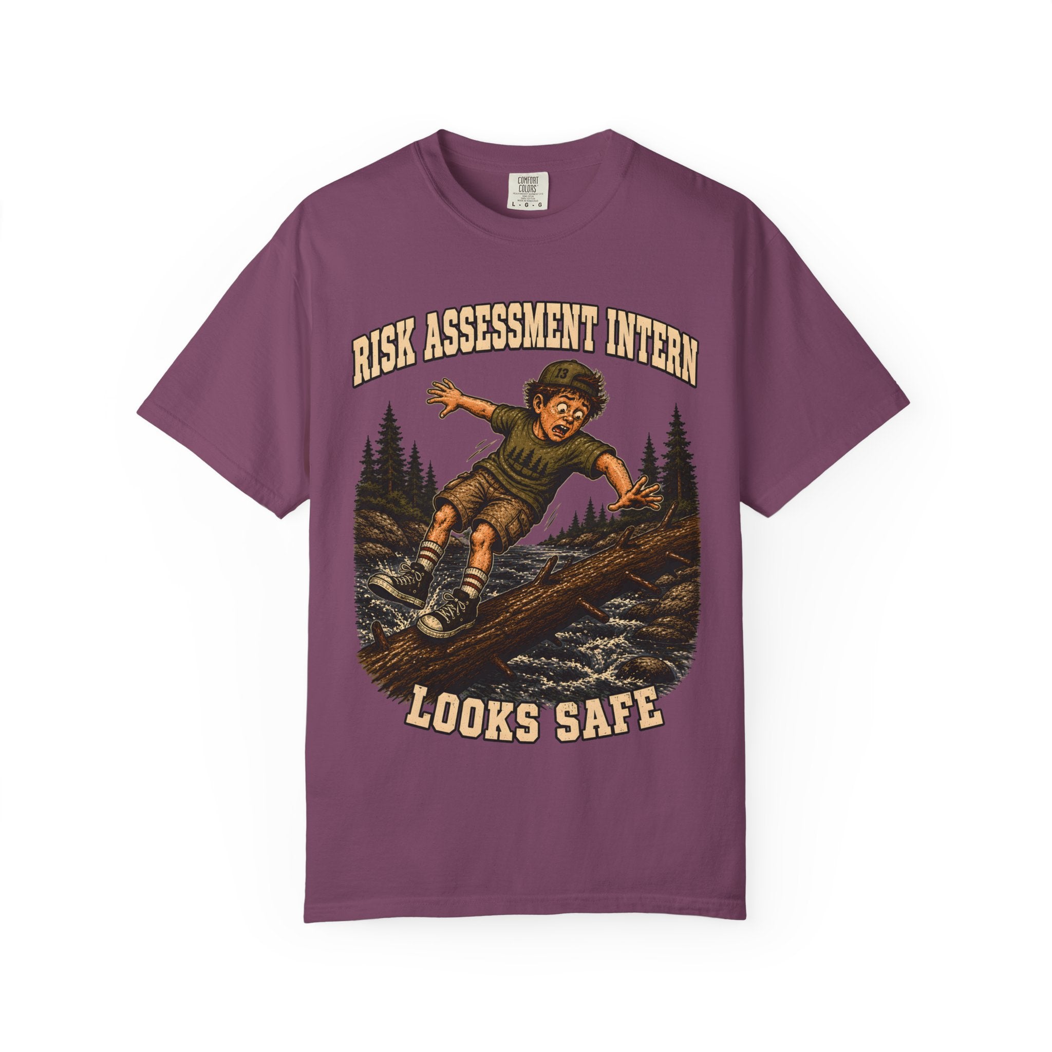 Risk Assessment Intern Looks Safe — Funny Camping Humor Tee