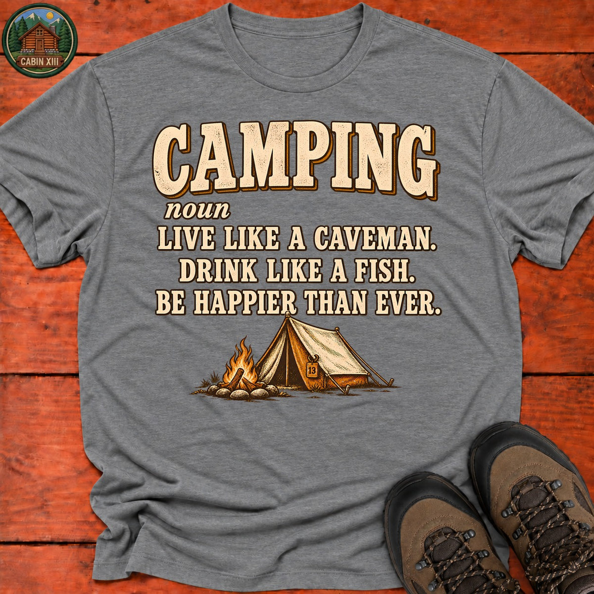 Camping Definition T-Shirt — Graphite Heather