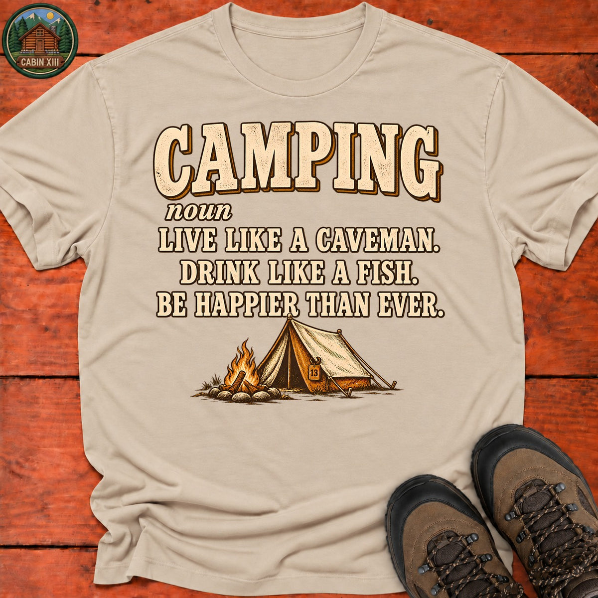 Camping Definition T-Shirt — Sand