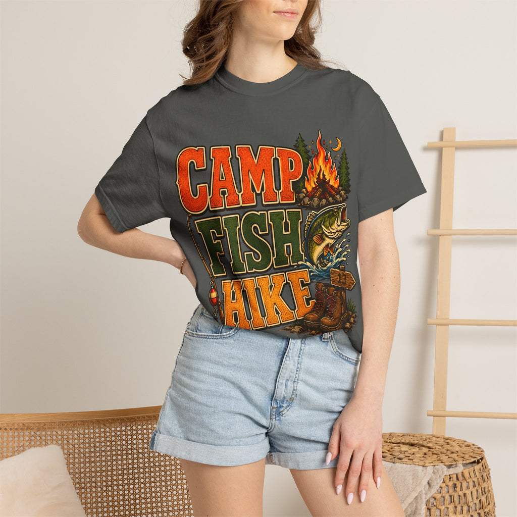 Camp Fish Hike — Vintage Outdoor Camping and Fishing Tee