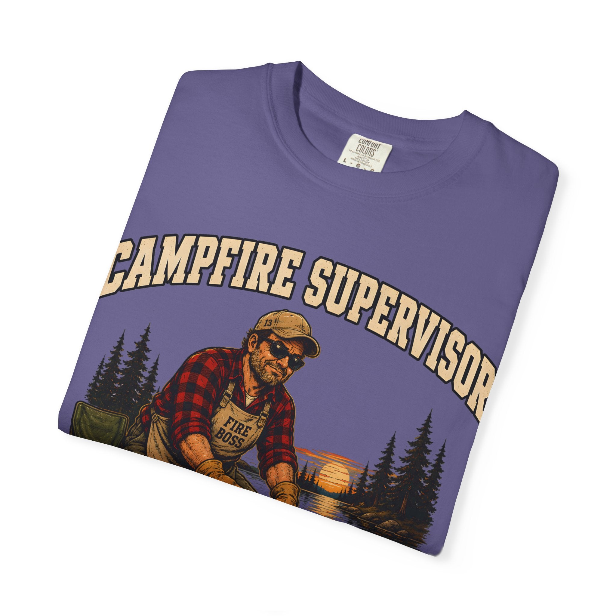 Campfire Supervisor Add Another Log — Funny Camping Dad Tee