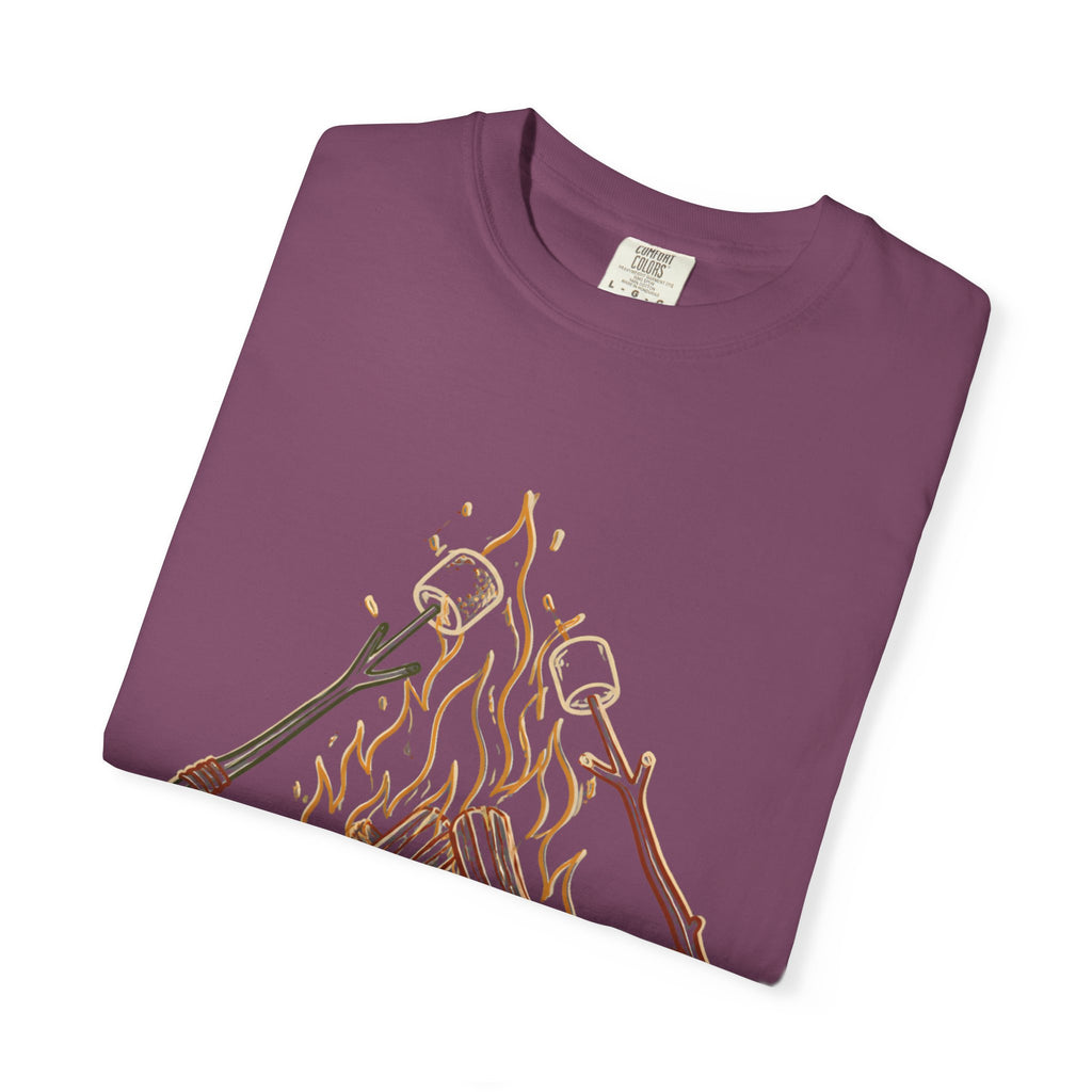 Roasing Marshmallows Line Art T-Shirt