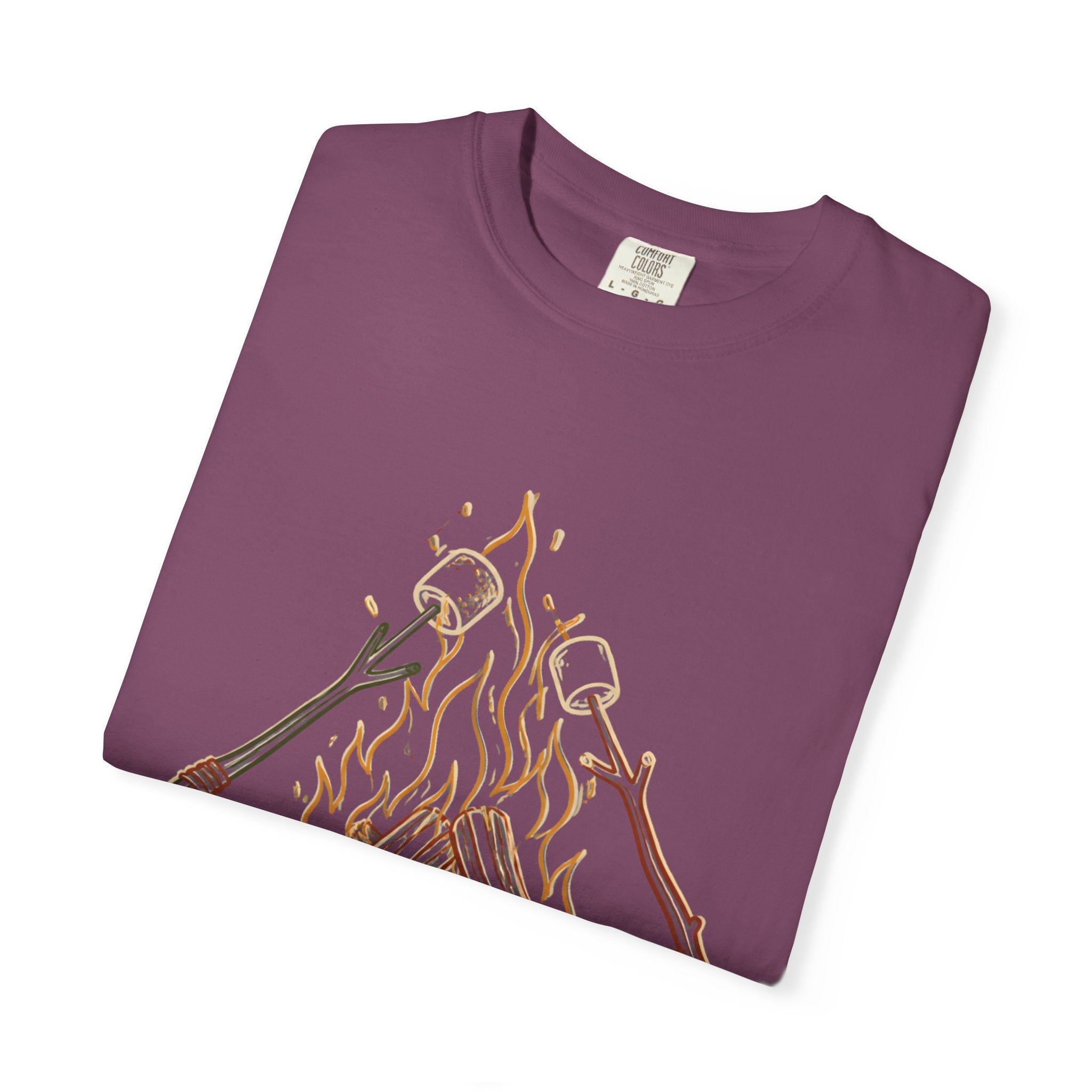 Roasing Marshmallows Line Art T-Shirt