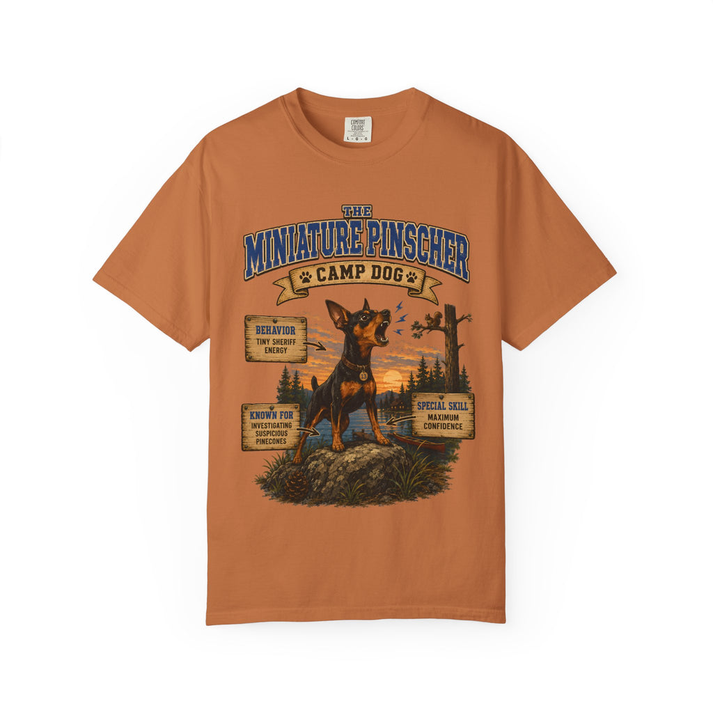 Miniature Pinscher Camp Dog - Tiny Sheriff Energy Tee