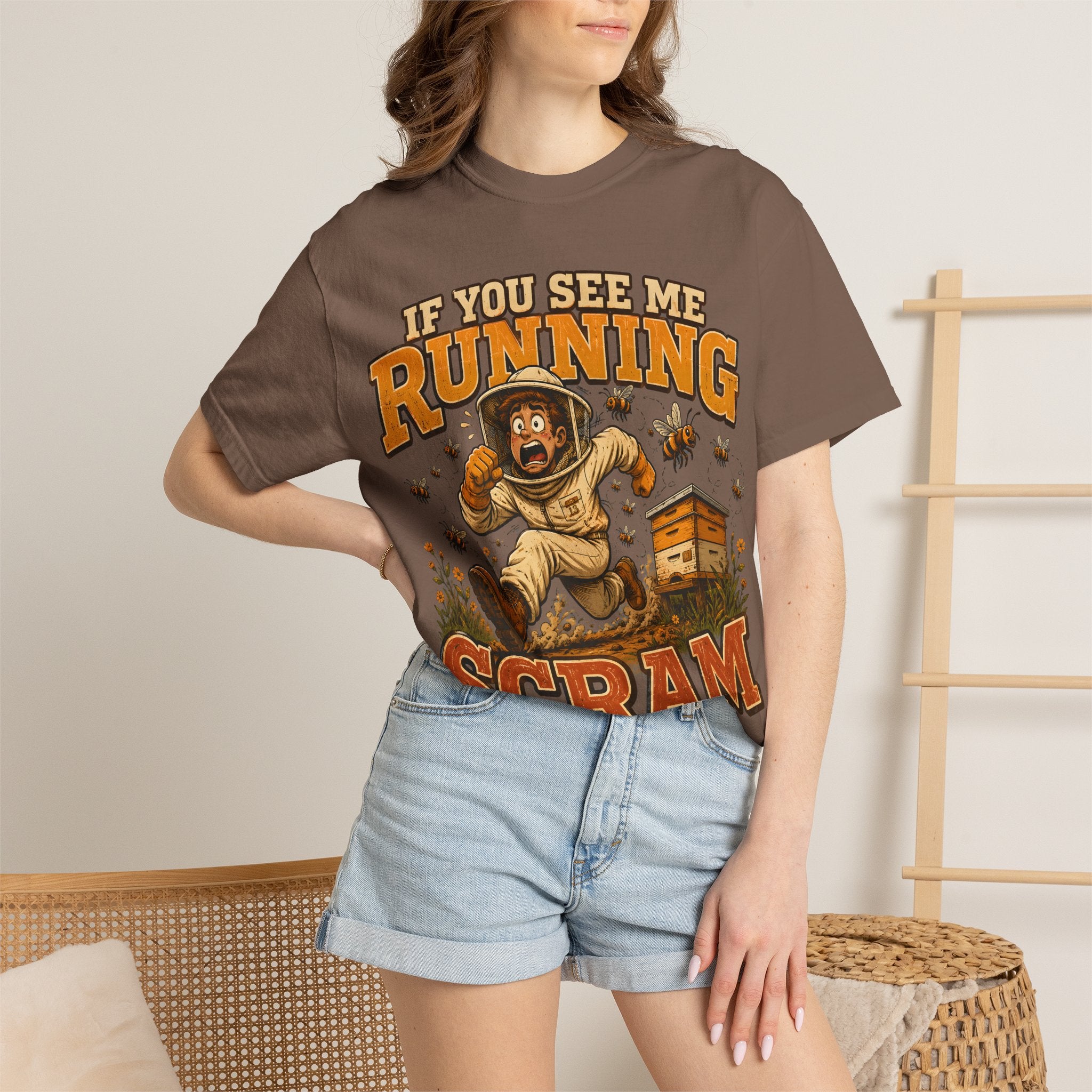 If You See Me Running Scram Funny Beekeeping Shirt